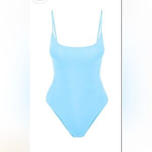 Narecte One Piece Bathing Suit  Tummy Control High Cut  Sky Blue L NWOT
